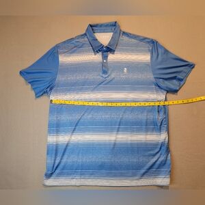 Izod Blue and White Mens Striped Polo Shirt‎ 2XL